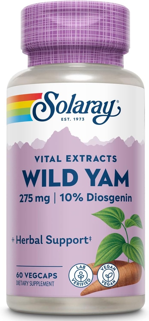 SOLARAY Potence garantie Extrait de racine de Yam sauvage extrait de racine, bouchon de vésicule (Btl-Plastique) 275mg