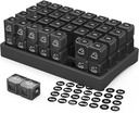 ZIKEE 30 Tage Pille Organizer Monatliche, tragbare ein Monat Pille Box Cases mit 32 zweimal pro Tag PM Zutaten für Vitamine, Fischöl, Ergänzungen und Medikamente(Schwarz