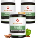 ACTIVATEDYOU Morning Complete Daily Wellness Greens Superfood Drink Mix for Gut Health w/Prebiotics, Probiotics, Antioxidants, Green Superfoods, 10 Billion CFUs (3 Pack, Apple Cinnamon)
