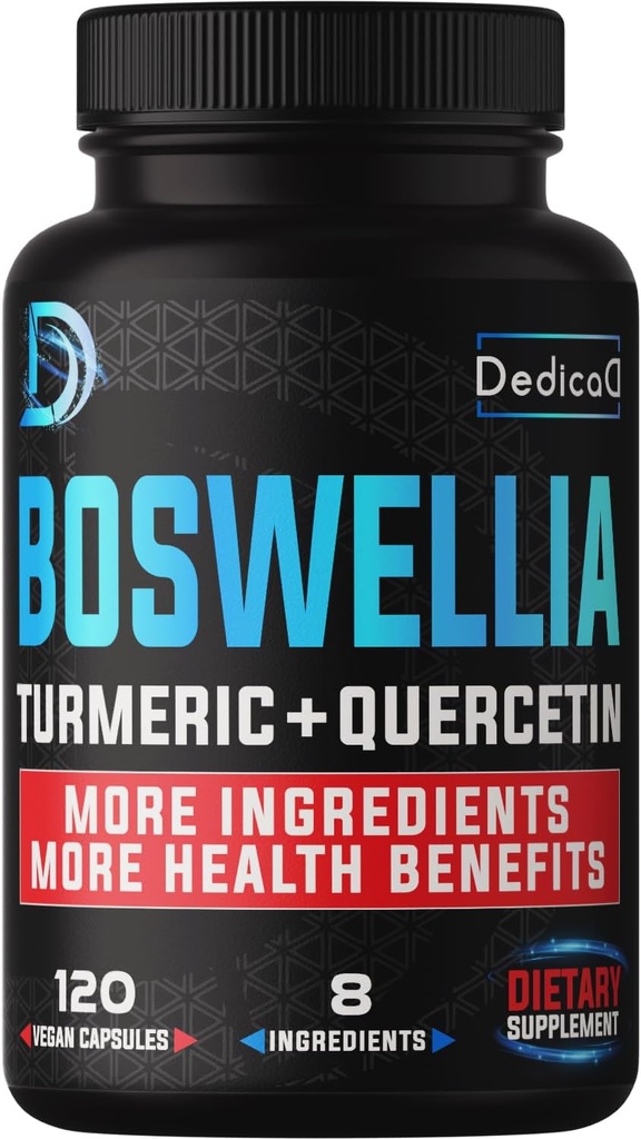 Boswellia Serrata - Blended Turmeric, Quercetin, Citrus, Ginger, White Willow, Alfalfa - Support Cartilage, Immune & Body Health - 120 Kapseln