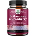 D Mannose avec supplément de canneberge - Potent D Mannose 1000mg Capsules pour le soutien de la défense du rein et nettoyage et la santé urinaire pour les femmes et les hommes - Supplément santé Bladder pour les adultes - 60 Compte