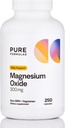 PureFormulas Magnesio Ossido 300 mg – Cuore sano, Rilassamento, Supporto immunitario, Capsule Vegetariani Non OGM – 250 Conte