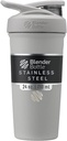Bouteille de shaker en acier inoxydable isolée Sport avec fouet en fil, 24-Ounce, Gris – Secoues de protéines et hydratation pour les athlètes et les passionnés de fitness, mélange facile, garde les boissons froides et verrouillables