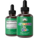 Kinder Focus Drops. Achtung Deficit Liquid Supplement für Konzentration, Aufmerksamkeit, Gehirn, Gedächtnis. Kein Bitter Geschmack. Natürliche Non-Habit Forming Sugar Free 7-in-1 Vegan Nootropic für Kinder, Jugendliche