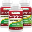 Best Naturals Serrapeptase 40000 SPUs 90 Vcaps (90 Count (Pack of 3))