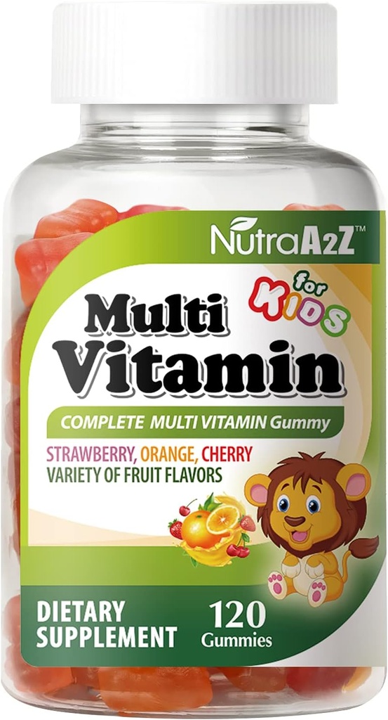 Vitamina Multi per bambini - 120 Conto Integratore alimentare | Sapori di varietà di Deliciousness Fruttati| Vitamine A, B6, B12, C, D, ed E, Zinco, Acido Folico, Biotina, Iodio, Choline & Calcium