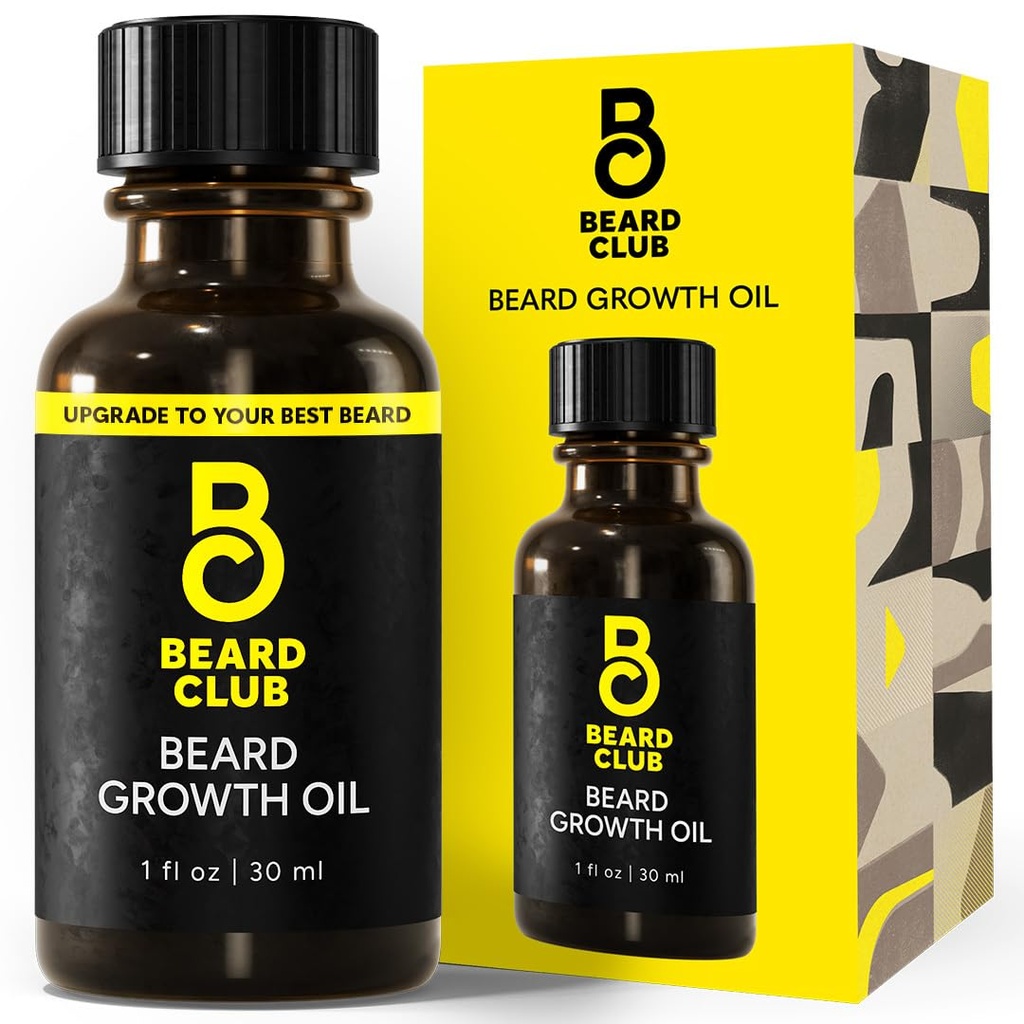Club de la barbe - Sérum de croissance de la barbe avec castor naturel, noix de coco et avocat pour faire pousser une barbe plus épaisse, plus complète, remplir les pâtés et stimuler la croissance faciale des cheveux