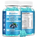 Biotina Gummies 15000mcg con Collagene per Adulti Donne & Uomini - Capelli, Pelle & Nails Gummies con Biotina - Collagene per Donna - Vegan, Non OGM, Vitamine Capelli - 60 Conte, 1 Confezione