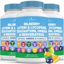 Vitamines pour la santé oculaire avec Bilberry, Lutéine et Zeaxanthin, Lycopène, Resveratrol, Extrait de graines de raisin Lin Astaxanthin- AREDS 2-180 Capsules