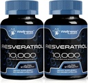 BIEN-ÊTRE LABSRX Resvératrol 1000mg Capsules - 240 Compte - Résvératrol d'extrait de mésange japonais - Pack de 2
