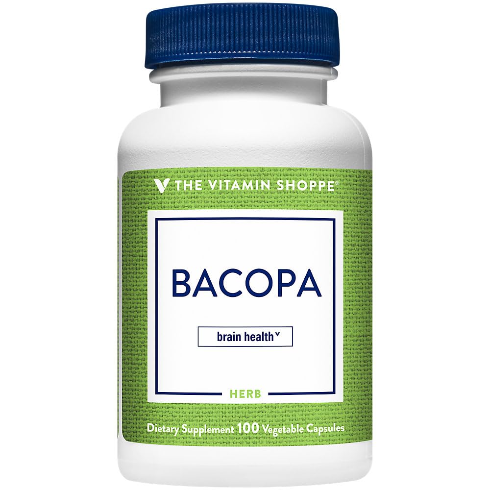 La vitamina Shoppe Bacopa 500MG (Bacopa Monnieri), Clinicamente Studiato Ingrediente, Integratore di Supporto per Cervello Erboso, Una volta Quotidiano (100 Capsule)