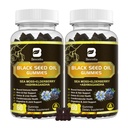 Huile de graines noires et de mousse de mer Gummies, 2Pack Irish Sea Moss Gummies avec huile de graines noires, extrait d'Ashwagandha, sureau, curcuma, vitamine C, vitamine D3 - soutien immunitaire, articulations, digestion, cheveux et peau
