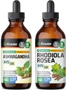 BIO KRAUTER Ashwagandha Teinture 4 Fl. Oz. & Rhodiola Rosea Teinture 4 Fl. Oz.