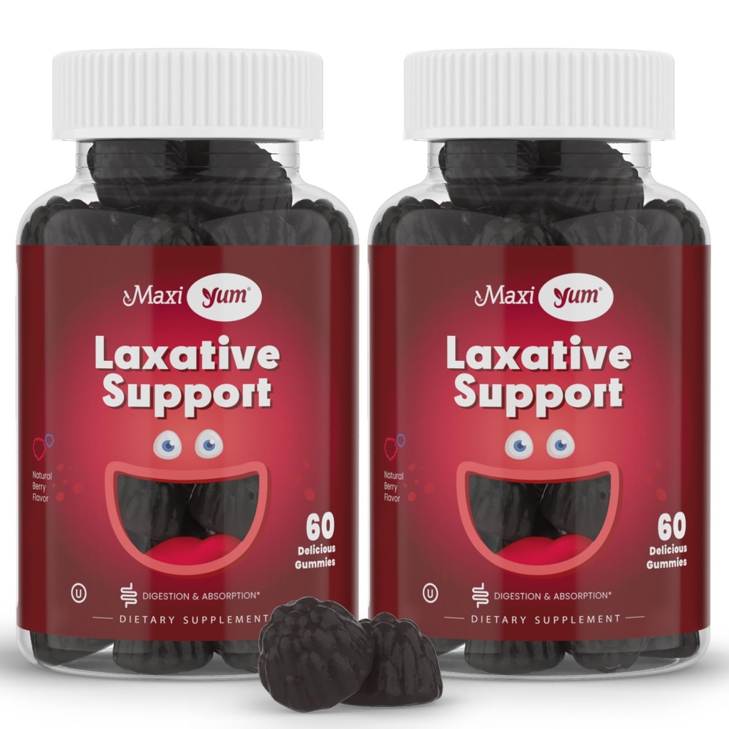 Gommie Lassative naturali per adulti e bambini – Non OGM e Vegan Senna Sgabello Softener Gummies – Lassativi masticabili per il supporto alla costipazione (60 Conte, Confezione di 2)