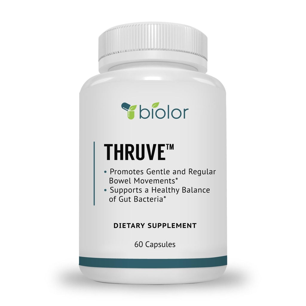Thruve Long-Term Constipation Relief Supplement - Probiotika, Präbiotika, natürliche Laxative und Faser Alle in leicht zu schlucken Kapseln - Beste pflanzliche Laxative Ergänzung für die Verabreichung - 60 Pillen