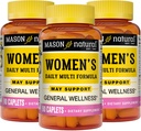 Formula Multi giornaliera femminile naturale MASON con 21 vitamine e nutrienti essenziali, Supporta il benessere generale e la salute generale, 90 Caplets (Pack of 3)