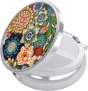 Nipichsha Pille Box, Kleine Pille Fall für Geldbeutel & Tasche, niedliche Reise Medizin Organizer, Tragbare Medizin Behälterhalter, Vitamine, Medikamente, Fischöl & Supplement, Mandala Blume zu halten