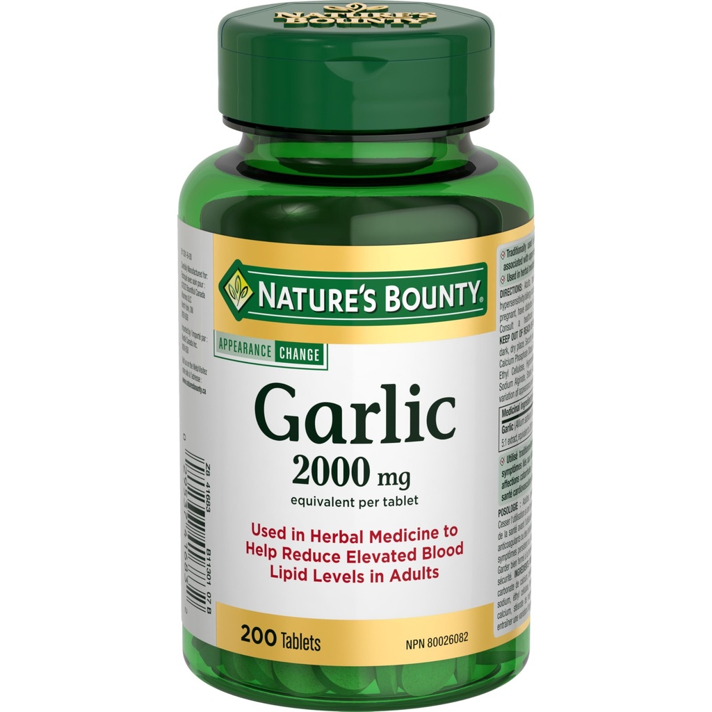 Aile de Bounty de la nature 2000mg, 200 comprimés