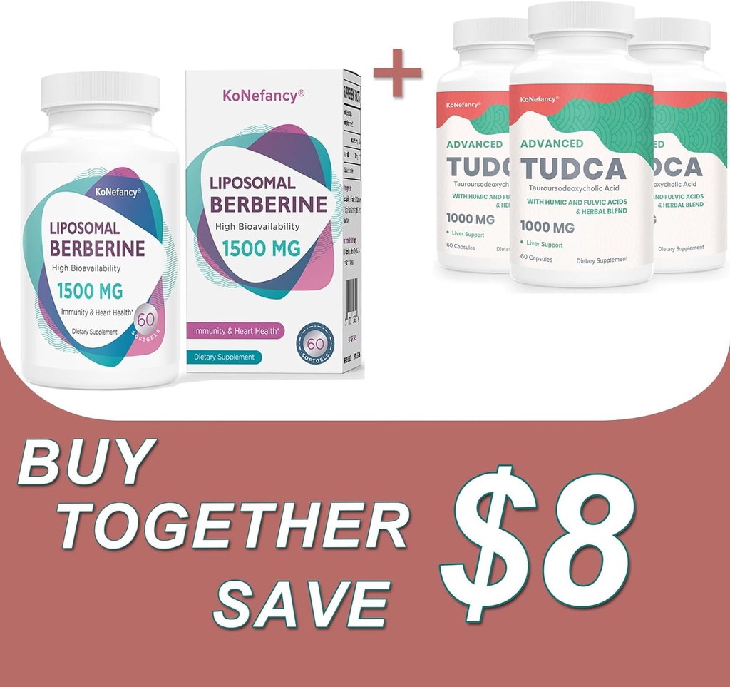 Optimieren Sie Ihre Gesundheit mit TUDCA Complex 3Pack und Liposomal Berberine 1500mg Bundle