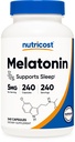 Nutricost Melatonin 5mg, 240 Capsule - 5mg Per Serving, Non OGM, Gluten Free