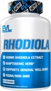Herbal Adaptogen Rhodiola Rosea Capsule - 500mg Rhodiola Supplemento per Focus Energy and Mood Support - EVL Calming Stress Supplement con Brain Focus Vitamins for Adults - 30 Vegan Capsule