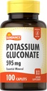 Sundance Kalium Gluconate 595mg | 100 Count | Essential Mineral Supplement | Vegetarisch, Non-GMO und glutenfreie Formel