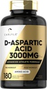 Carlyle D Aspartic Acid Capsule 3000mg | 180 Count | Supplemento DAA per gli uomini e le donne | Advanced Athlete Formula | Non-GMO & Gluten Free