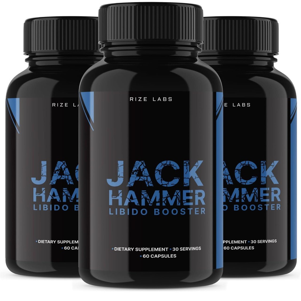 rize labs - Jack Hammer Libido Booster Supplement für Männer, Leistungsstarke Alle natürlichen Formel, um Leistung zu verbessern (180 Kapseln)
