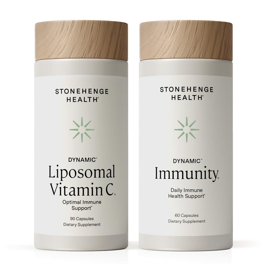 Stonehenge Health Dynamic Liposomal Vitamin C + Dynamic Immunity Bundle ergänzt Immunsystem, Kollagensynthese und Gehirngesundheit