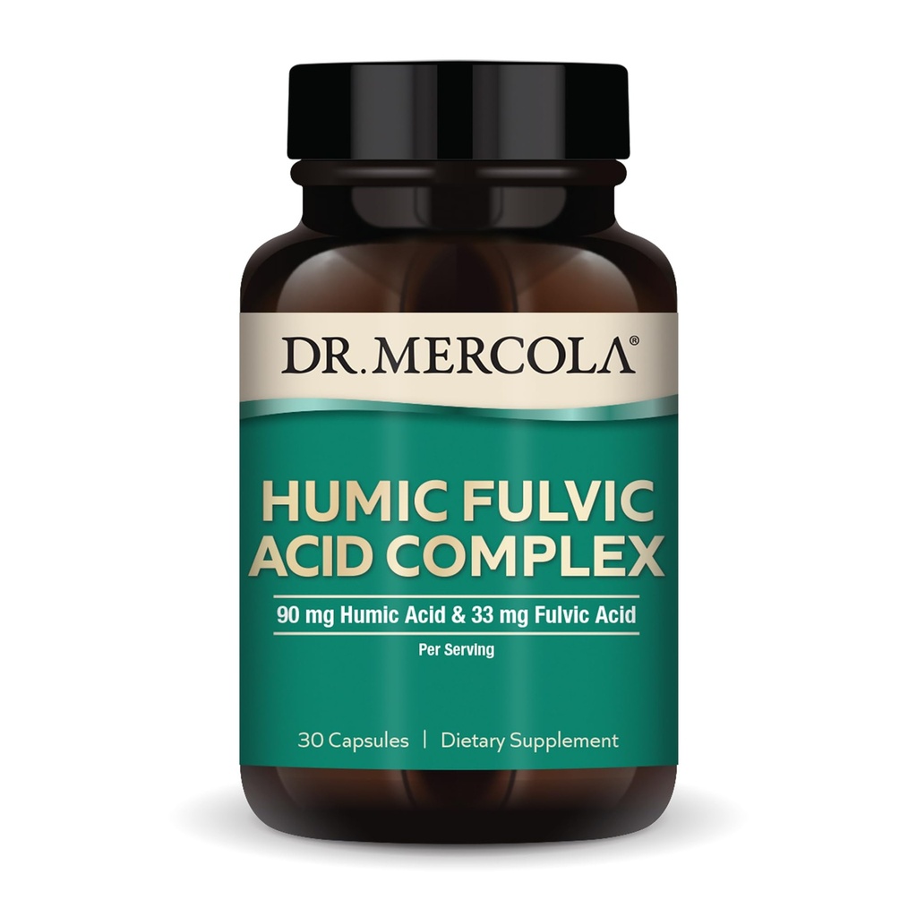 Dr. Mercola Humic Fulvic Acid Complex - Gut Health Support - Aids Occasional Bloating & Indigestion - Unterstützt auch Immun-, Gehirn- und Zellgesundheit - Non-GMO & Gluten-Free - 30 Kapseln (30 Portionen)