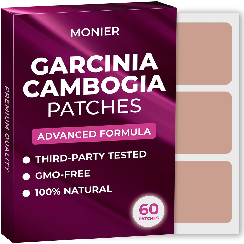 MONIER Garcinia Cambogia Patches (Pack of 60) - Patch naturale al 100% per le donne e gli uomini - con B12 & Potassium - Energy, Focus & Body Support - Formula potenziata