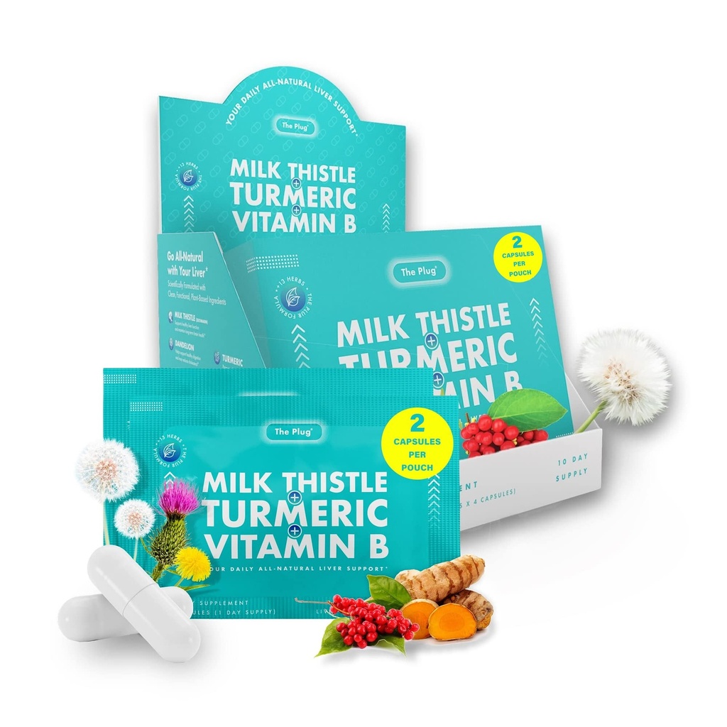 Die Plug Liver Cleanse Detox & Repair Pillen - Milchdistle Liver Detox - Fatty Liver Support Supplement - 20 Kräuter Leber Kapseln, Turmeric & Vitamin B für gesunde Verdauungs- und Immunsystem
