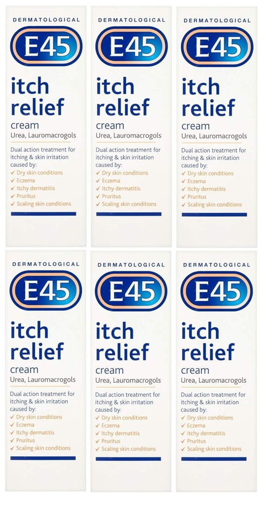 Ee 6 X E45 Itch Relief Creme 100G