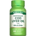 Nature's Truth Norwegian Cod Liver Oil | 100 Softgels | mit EPA & DHA | Non-GMO & Gluten Kostenlose Ergänzung