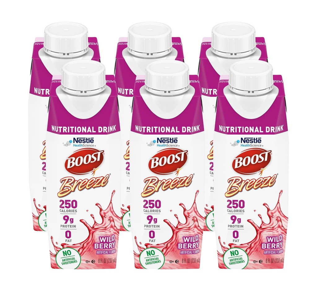 Boost Breeze Nutritional Drink Wildberry, 8 Fl Oz (Pack mit 6)