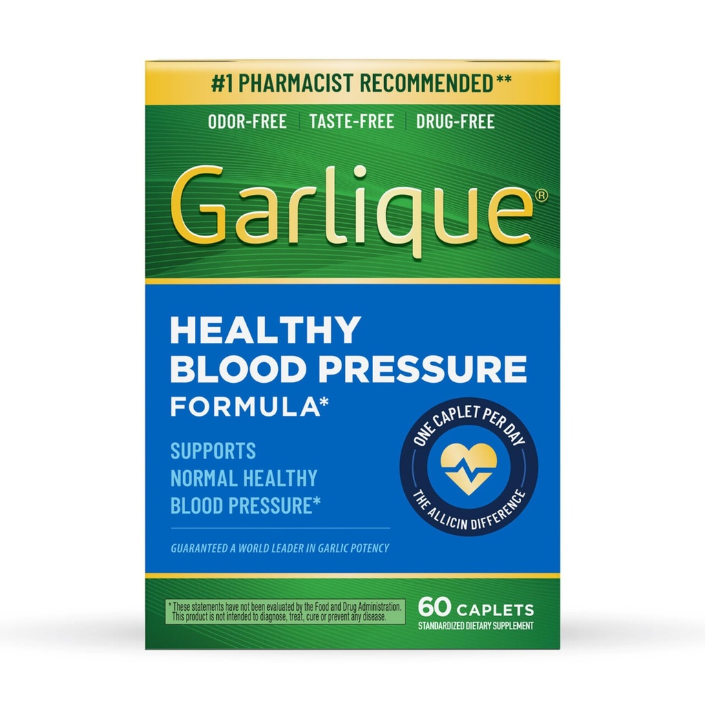 Supplément d'extrait d'ail, formule de pression artérielle saine, sans odeur et végétalien, 60 capsules