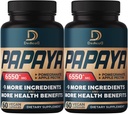 10in1 Pure Papaya Enzyme für Verdauung 6550mg 4 Monate unterstützen Verdauung, Immun- und Körpergesundheit - Blended with Extracted Pomegranate, Apple Pectin, Ginger, Turmeric, Peppermint - 2 Packungen 60 Zähler