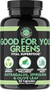 Angry Supplements Buon per voi Verdi, Vital Green Super Food Blend per il supporto immunitario Booster Formula, Infuso con Spirulina, Astragalus Root, e Estratto di radice di foglia d'oliva (1-bottiglia)
