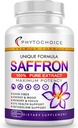 Saffron Supplements-100% Pure Saffron Extract Capsules-Boost Energy & Mood, Support Eye & Heart Health, Focus, Vision - Pure Saffron Extract 88.5 mg - Made in Italy for Women & Men 60 Vegan Capsules
