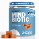 Dr. Nandi MindBiotic Brain & Digestive Health Supplement - KSM-66 Ashwagandha, Probiotics & Prebiotics - Supporti Memoria, Focus, Energy & Gut-Brain Connection - 300MG - 60 Caramel Cinnamon Chews