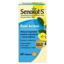 Senokot-S Dual Action 60 Comprimés, Ingrédient Laxatif Légume Naturel Plus Comprimés d'adoucissement de tabouret, Relief de nuit doux à charge de constipation occasionnelle Blanc