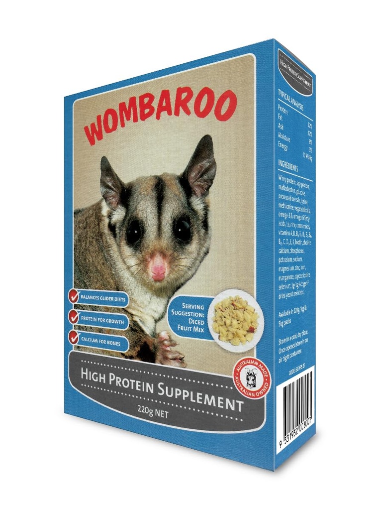 Supplément à haute teneur en protéines de wombaroo pour les glissades et les écureuils volants, HPW instantanée - 7,7 onces (220 grammes)