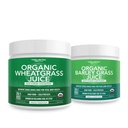 Organic Wheatgrass Juice Powder Plus Organic Barley Grass Juice Powder - USA Grown in Volcanic Utah Soil, Both Raw Form & 5.3 oz
