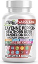Nettoyer les capsules de poivre Nutra Cayenne avec la baie d'épine, la racine de dandelion, la cannelle Ceylan, l'ail, le gingembre, la berbère, le vinaigre de cidre de pomme, le chardon de lait, la racine de betterave, les pilules Aloe Vera et plus