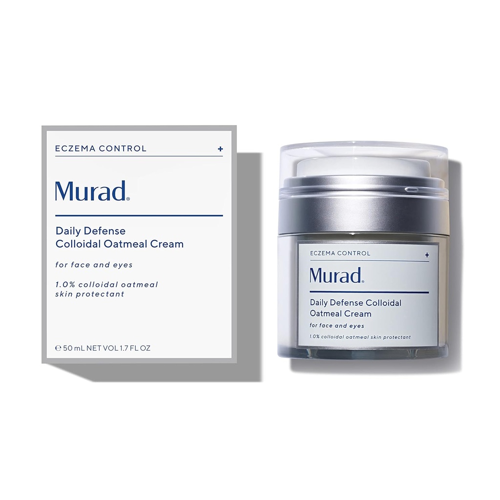 Murad Eczema Control Daily Defense Colloidal Oatmeal Cream – Redness and Itch Relief Face Moisturizer - Trattamento per la cura della pelle rilassante e idratante, 1.7 Fl Oz