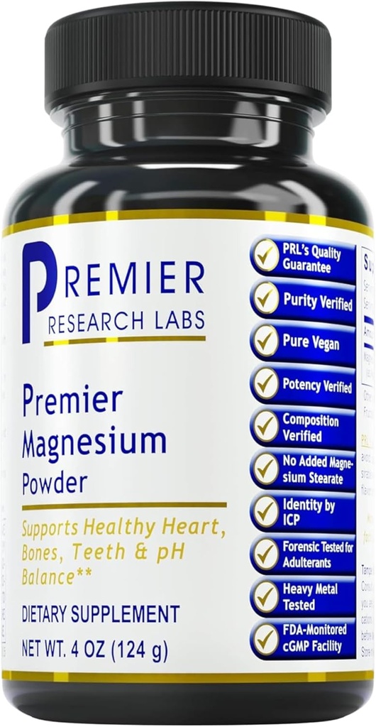 Premier Research Labs Magnesium Powder - Magnesium Lactat Supplement, Magnesium Pulver für Schlaf & Gesundheit, 400 mg pro Servierung, für Männer & Frauen - 4 oz