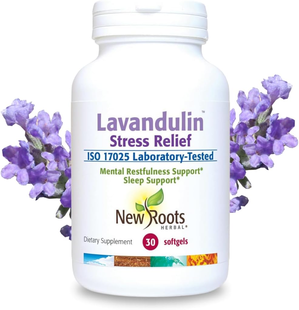 Nuova radice Lavandulin | Supplemento lavanda | Lavanda organica & vitamina E | Stress calma & sostegno sonno (30 Softgels)