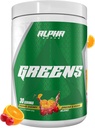 Alpha Supps - Alpha Greens Supplement | Frutta e Verdura Superfood Powder | Oltre 40 ingredienti naturali basati sulle piante | Prebiotici & Probiotic Digestive Support Blend - 30 Serve (Orange Cherry)