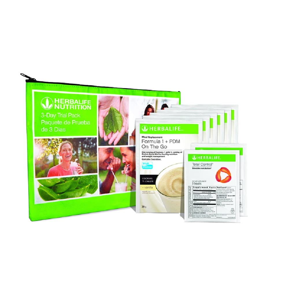 Herbalife HERBALIFE Trial Pack: Formel 1+PDM On The Go Protein for Energy and Nutrition, Sustain Satisfy Hunger, Ausgezeichnete Faserquelle, erhöht Alertness mit Total Control, Packung von 8