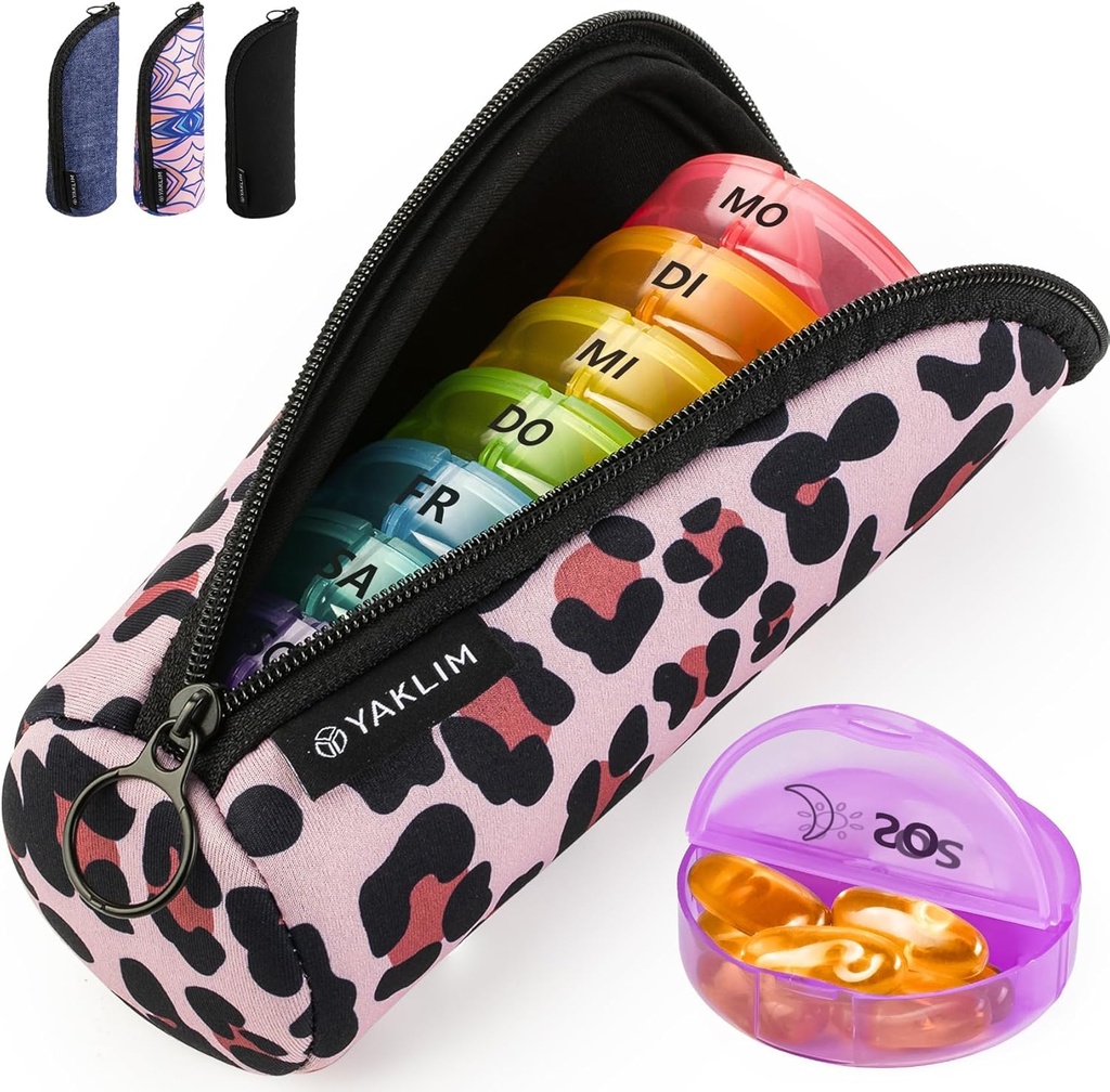 Pill Organizer 1-mal am Tag: Wöchentliche Pille Box 7 Tag mit ausgezeichneter Qualität Leicht - Portable Small Travel Pill Case für Medizin Vitamine Fish Oils Supplements